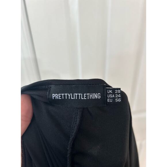 PrettyLittleThing Black Mesh Ruched Full Length Legging - Picture 5 of 7